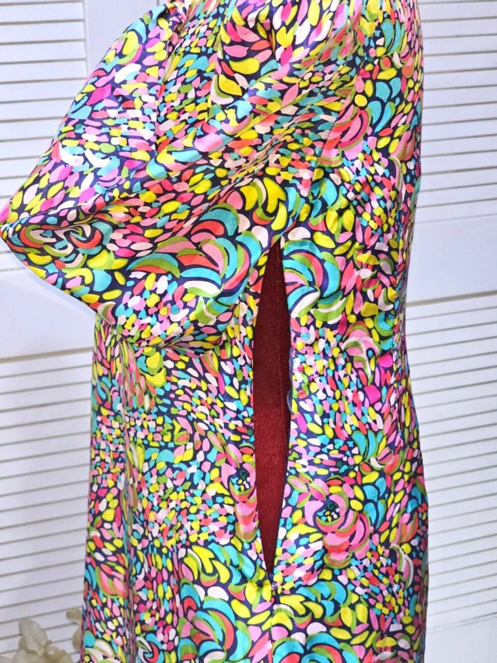 Lilly Pulitzer Women's Silk Booty Caw Print Long Sleeves Tunic Dress Sz 2 2566 - Picture 8 of 11